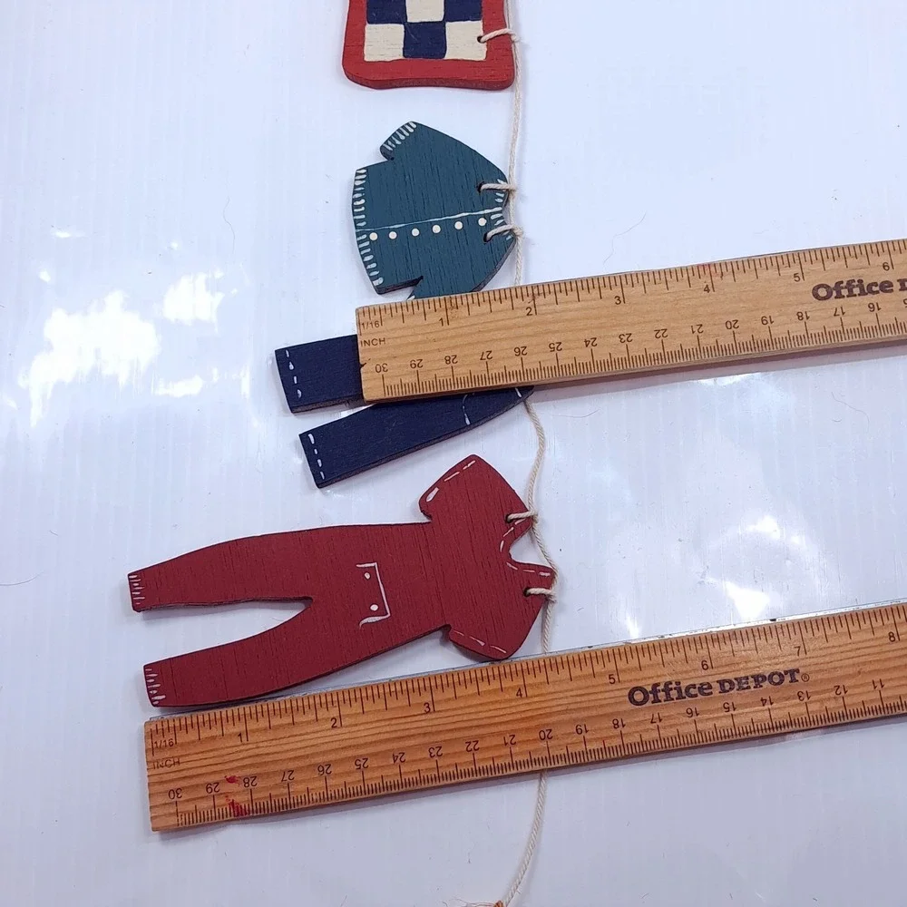 Wooden Laundry Decor Clothes on Clothes Line garland Farmhouse primitive cottage